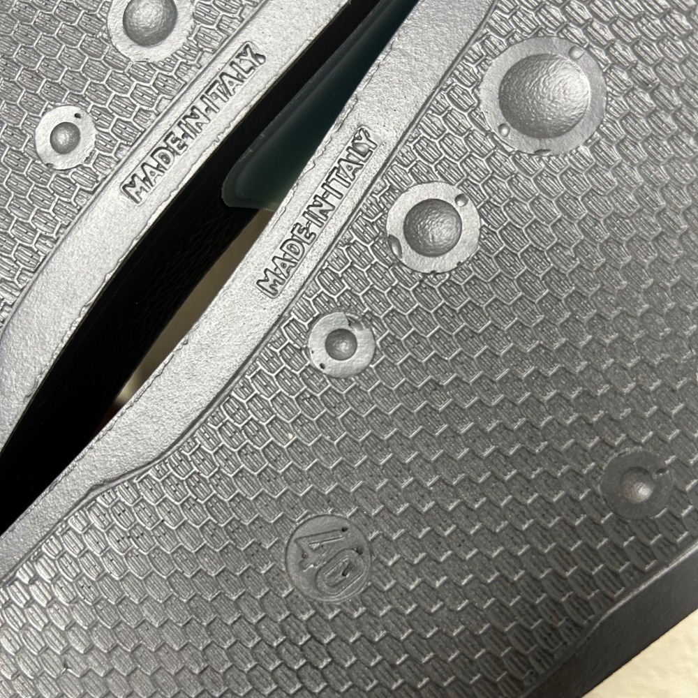 Rag & Bone New York Size 40 Logo Slides Black Seafoam Green Rubber Sandals Italy - Picture 8 of 8